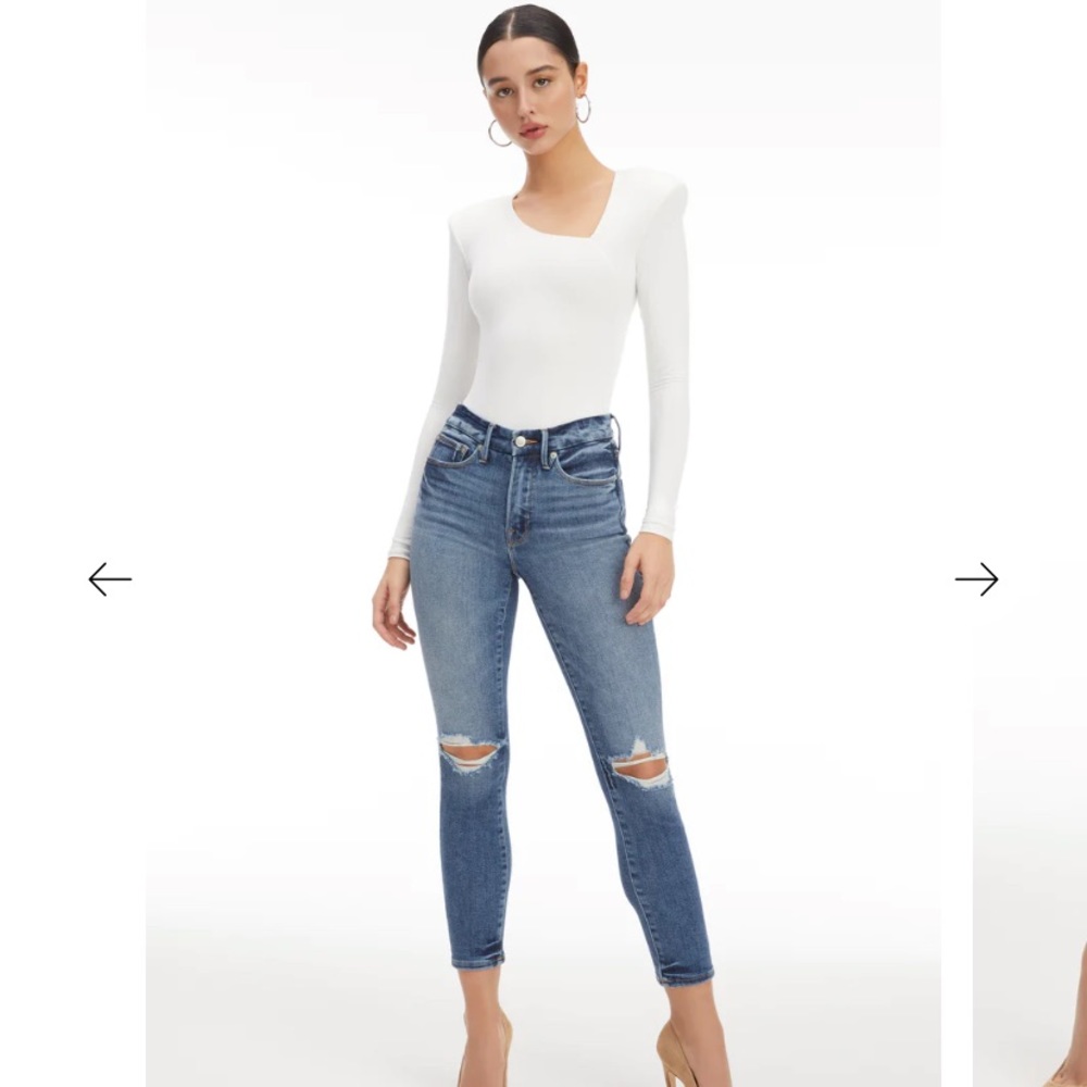 GOOD AMERICAN DISTRESSED SKINNY JEANS